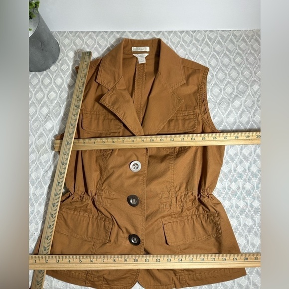 Christopher & Banks Stretch Burnt Orange Button Up Vest, Women’s Size Medium - Picture 7 of 13